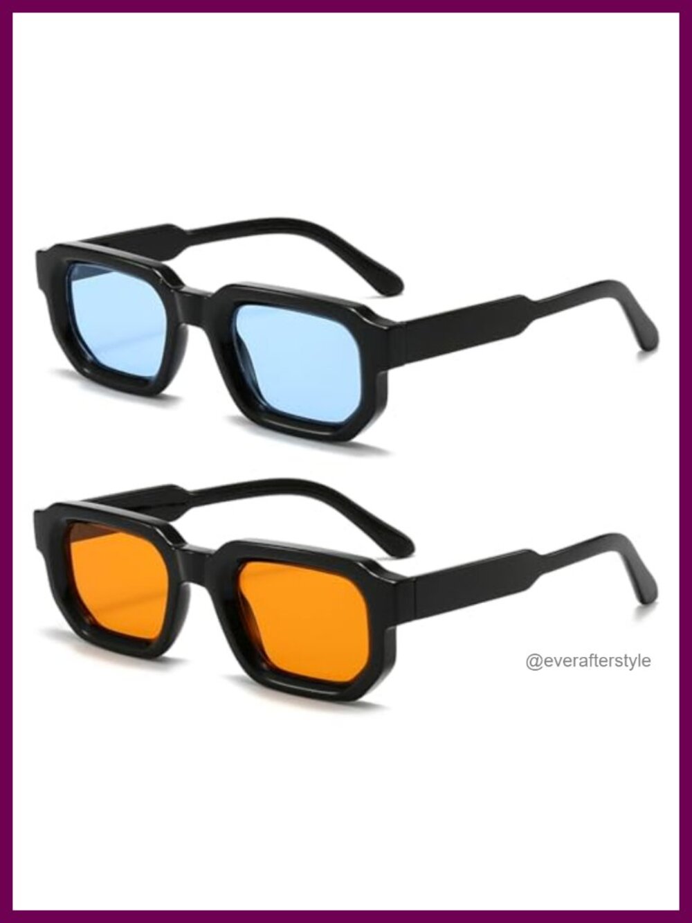 Retro Rectangle Sunglasses UV400 Protection Full-Frame Adult Unisex